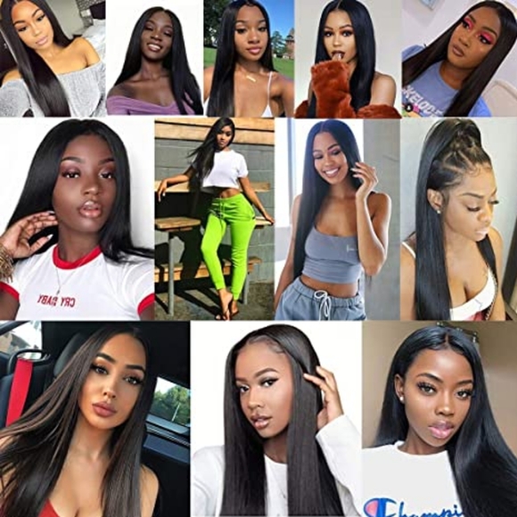 4x4 Closure Wig Remy Virgin 100% Straight Human Hair Swiss lace front wigs - Picture 7 of 7